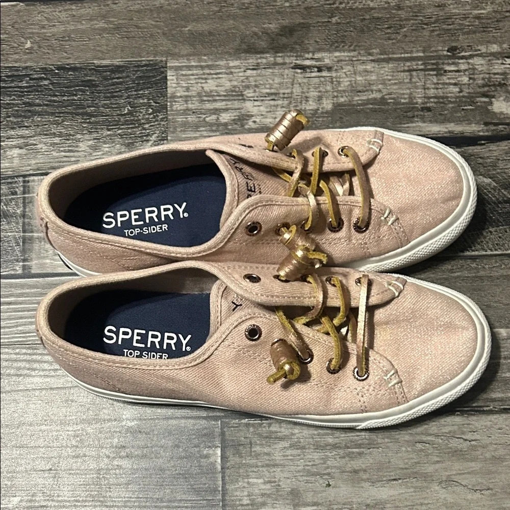 Sperry Blush Canvas Sneakers with Unique Laces - Picture 5 of 5